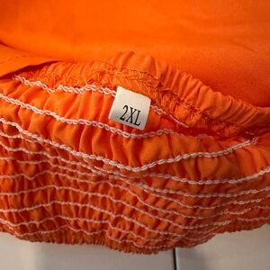 Flowing Maxi Orange Smocked Skirt and 2 piece crop bikini top 2XL